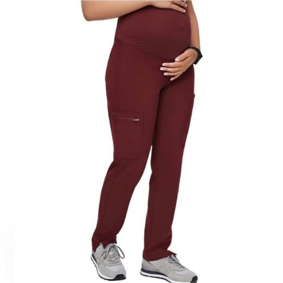 Figs Burgundy Yola Maternity 3.0 Scrub Pants Sz XXS NEW - Picture 1 of 13
